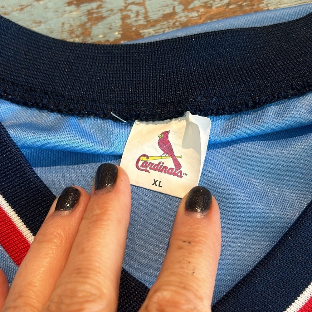 St. Louis Cardinals Powder Blue Baseball Jersey XL Phillips 66 Retro Style - Picture 3 of 7
